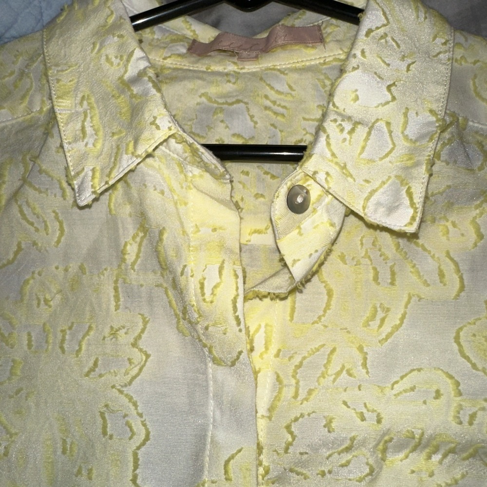 Hutch Dress Sleeveless Yellow Floral Size Small button Up Collar Neck NYC - Picture 7 of 12